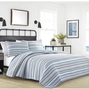 Nautica - King Size Quilt Set, All Season Cotton Bedding with Matching Shams